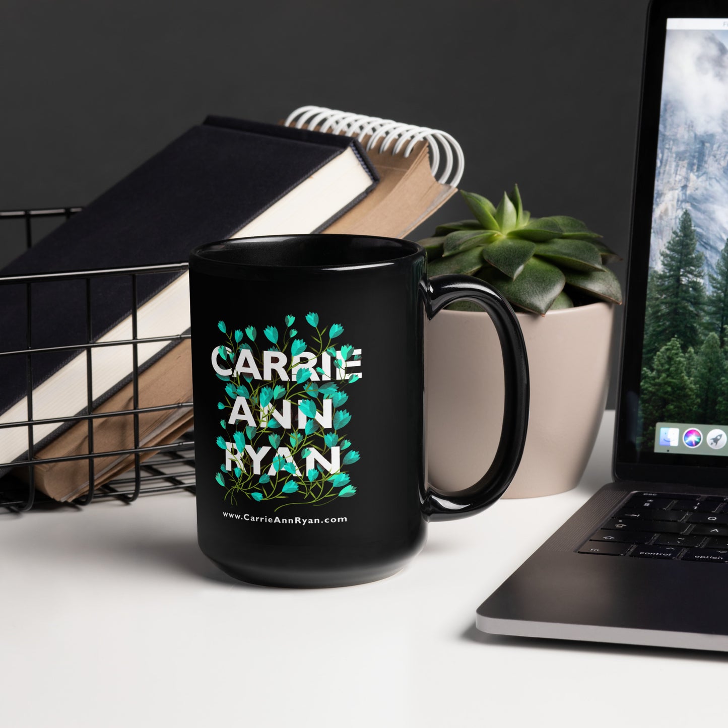 Carrie Ann Ryan Black Glossy Mug