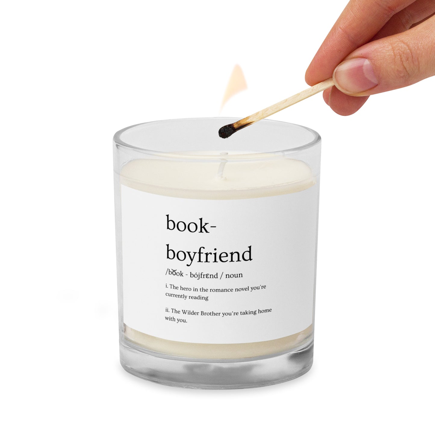 Book Boyfriend Glass jar soy wax candle