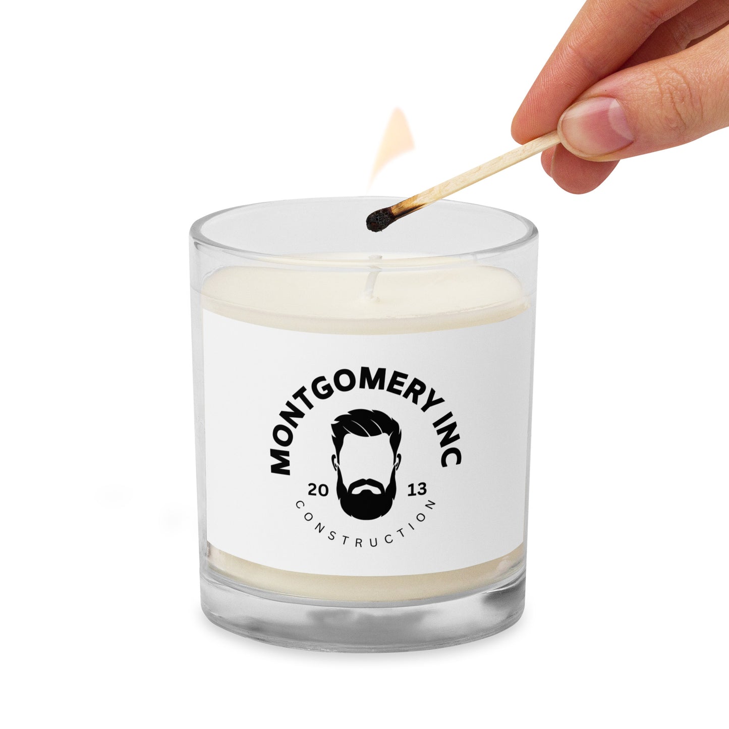 Montgomery Inc Construction Glass jar soy wax candle