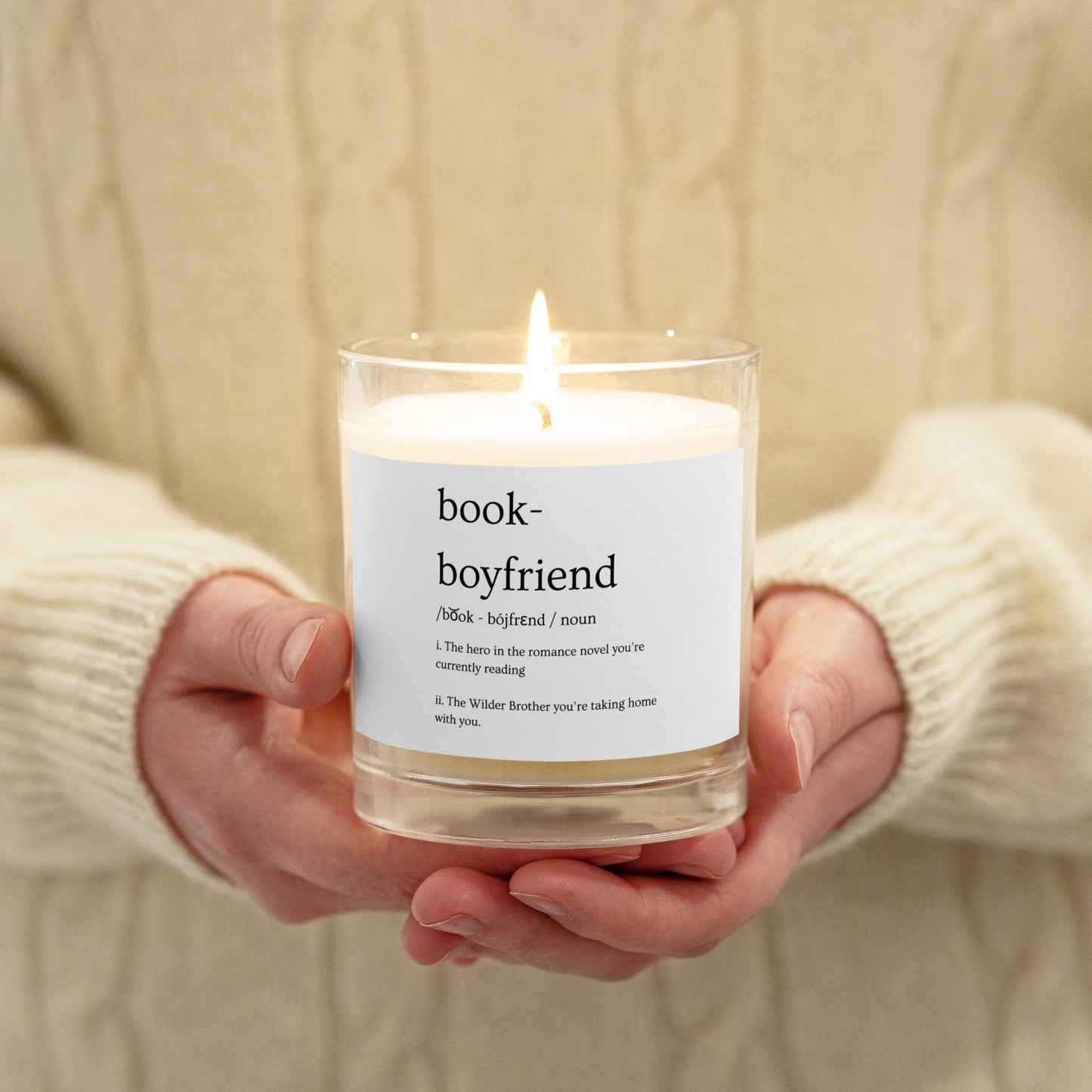 Book Boyfriend Glass jar soy wax candle