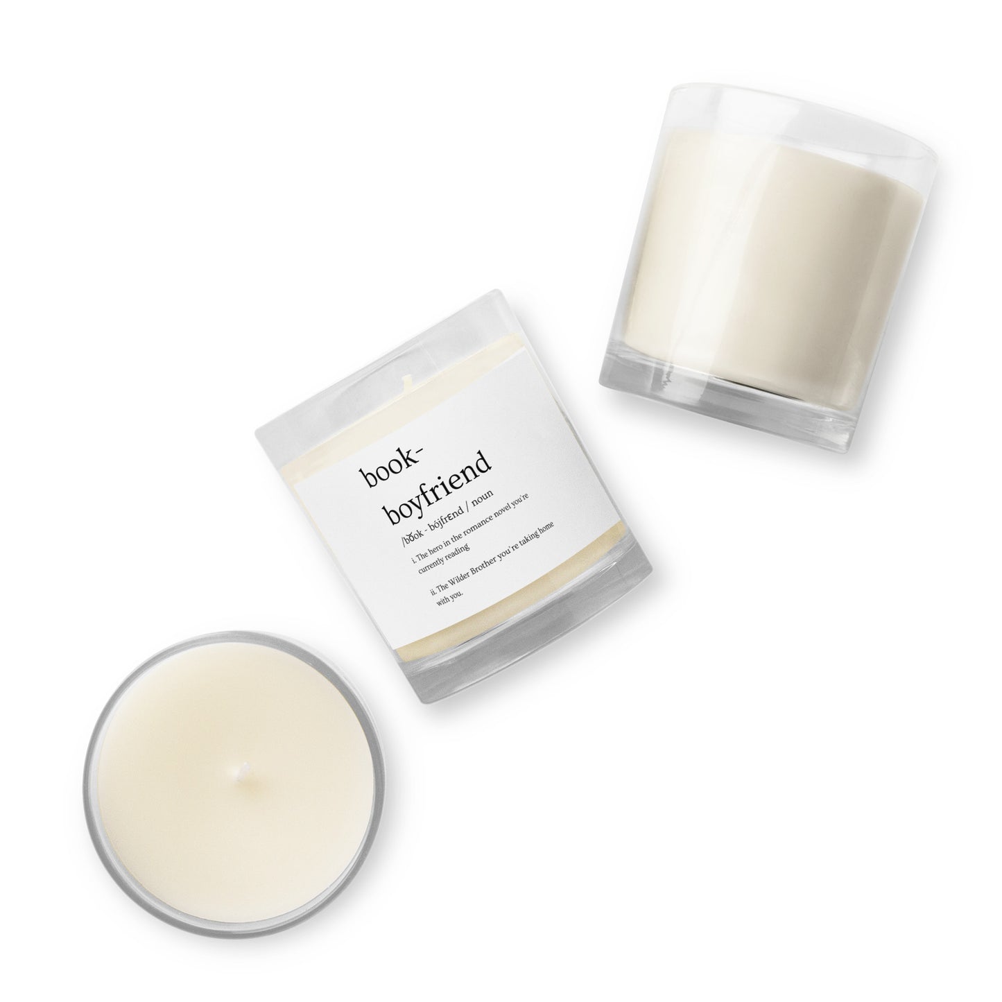 Book Boyfriend Glass jar soy wax candle